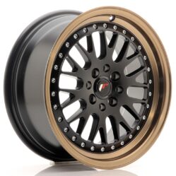 JR Wheels JR10 16x7 ET30 4x100/108 Matt Black w/ Bronze Lip