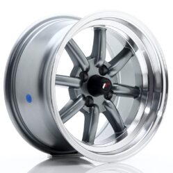 JR Wheels JR19 15x8 ET0 4x100 Gun Metal w/ Machined Lip