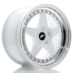JR Wheels JR6 17x9 ET20-35 5H BLANK White w/ Machined Lip